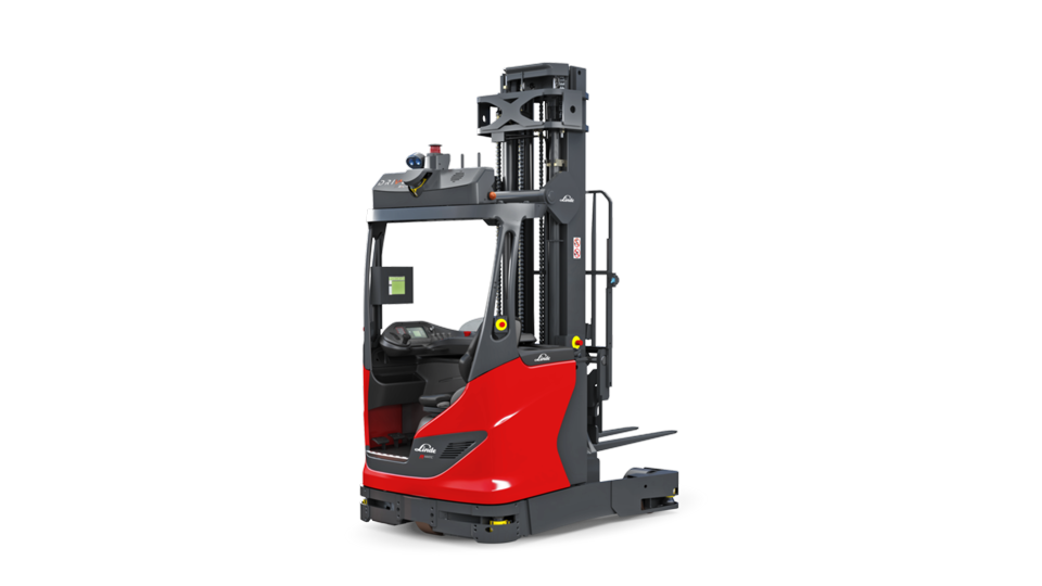 Linde viljuškar R-MATIC na sivoj pozadini